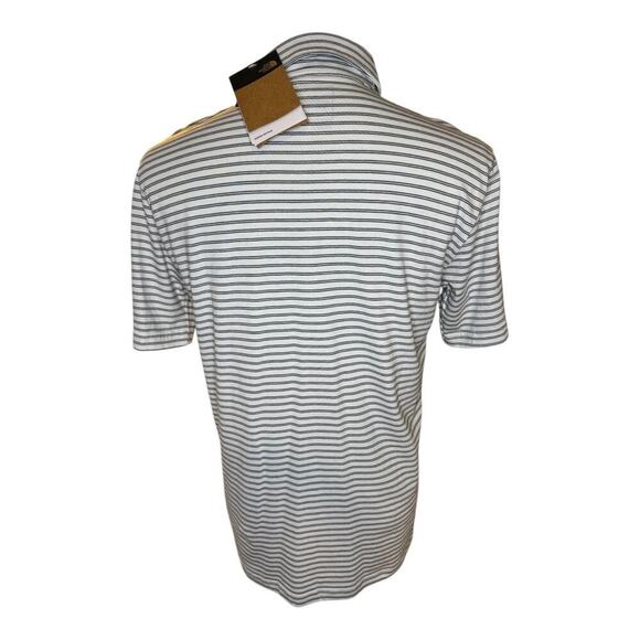 NEW The North Face Men's Striped Terrain Polo Size Small Gray White Casual NWT - Picture 3 of 4